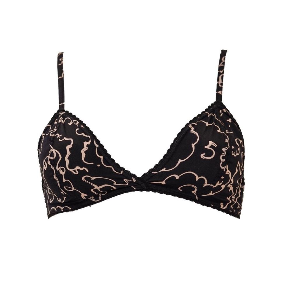 Chanel 1993 Black Camilla Print Bra Top
